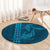 Aloha Hawaii Whale Kakau and Polynesian Tattoo Round Carpet Light Blue Color