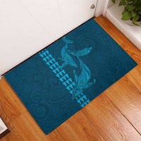 Aloha Hawaii Whale Kakau and Polynesian Tattoo Rubber Doormat Light Blue Color LT03 - Polynesian Pride