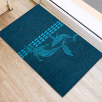 Aloha Hawaii Whale Kakau and Polynesian Tattoo Rubber Doormat Light Blue Color LT03 - Polynesian Pride