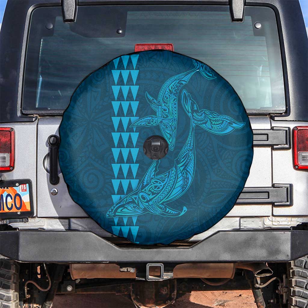 Aloha Hawaii Whale Kakau and Polynesian Tattoo Spare Tire Cover Light Blue Color LT03 Light Blue - Polynesian Pride