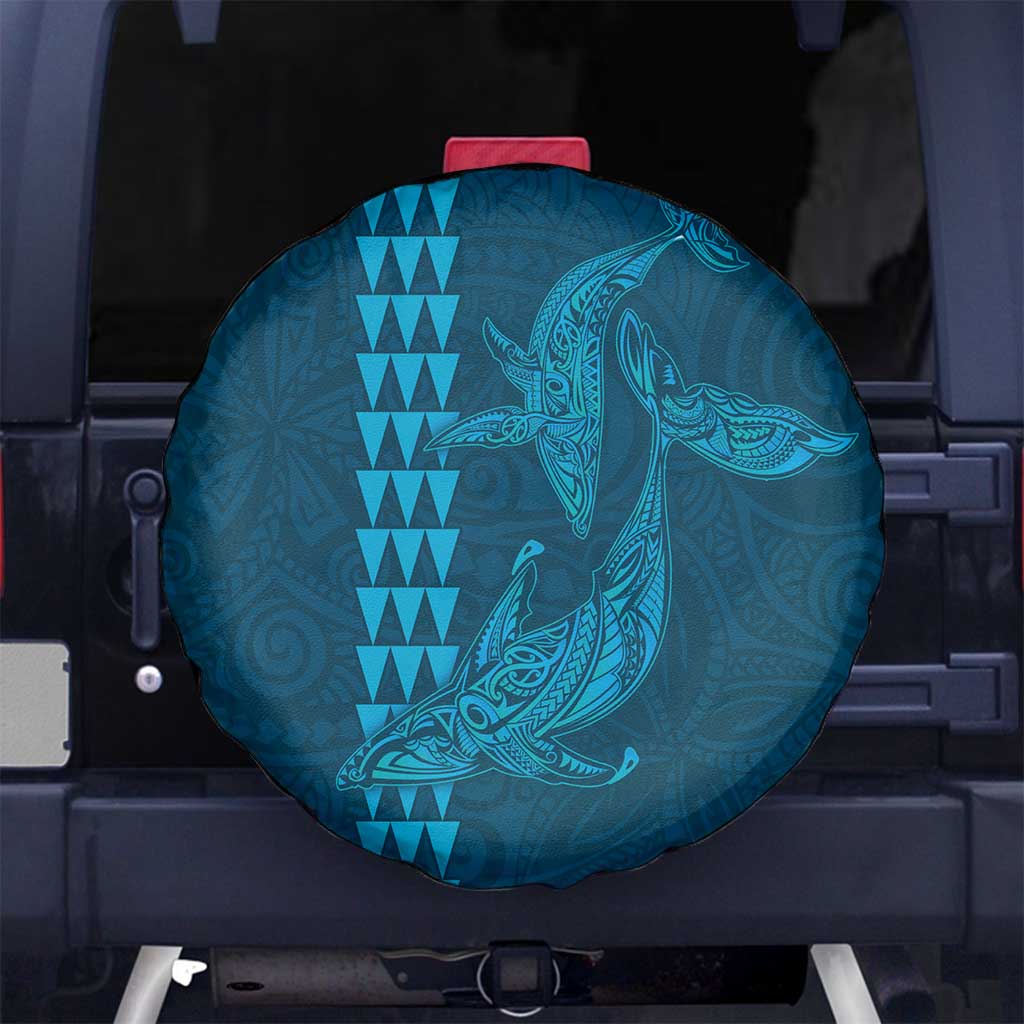Aloha Hawaii Whale Kakau and Polynesian Tattoo Spare Tire Cover Light Blue Color LT03 - Polynesian Pride