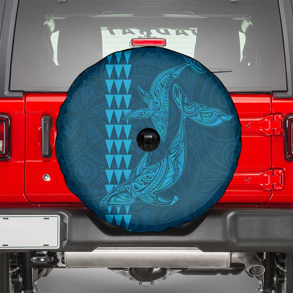 Aloha Hawaii Whale Kakau and Polynesian Tattoo Spare Tire Cover Light Blue Color LT03 - Polynesian Pride