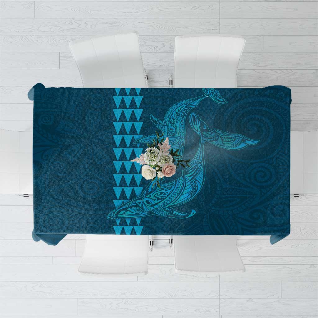 Aloha Hawaii Whale Kakau and Polynesian Tattoo Tablecloth Light Blue Color LT03 Light Blue - Polynesian Pride