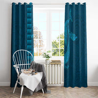 Aloha Hawaii Whale Kakau and Polynesian Tattoo Window Curtain Light Blue Color LT03 - Polynesian Pride