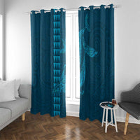 Aloha Hawaii Whale Kakau and Polynesian Tattoo Window Curtain Light Blue Color LT03 With Grommets Light Blue - Polynesian Pride