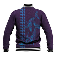 Aloha Hawaii Whale Kakau and Polynesian Tattoo Baseball Jacket Purple Color LT03 - Polynesian Pride