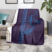 Aloha Hawaii Whale Kakau and Polynesian Tattoo Blanket Purple Color LT03 - Polynesian Pride