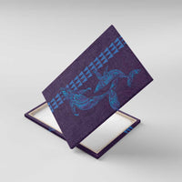 Aloha Hawaii Whale Kakau and Polynesian Tattoo Canvas Wall Art Purple Color LT03 With Frame Purple - Polynesian Pride