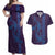 Aloha Hawaii Whale Kakau and Polynesian Tattoo Couples Matching Off Shoulder Maxi Dress and Hawaiian Shirt Purple Color