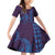 Aloha Hawaii Whale Kakau and Polynesian Tattoo Family Matching Off Shoulder Short Dress and Hawaiian Shirt Purple Color