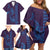 Aloha Hawaii Whale Kakau and Polynesian Tattoo Family Matching Off Shoulder Short Dress and Hawaiian Shirt Purple Color