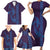 Aloha Hawaii Whale Kakau and Polynesian Tattoo Family Matching Short Sleeve Bodycon Dress and Hawaiian Shirt Purple Color