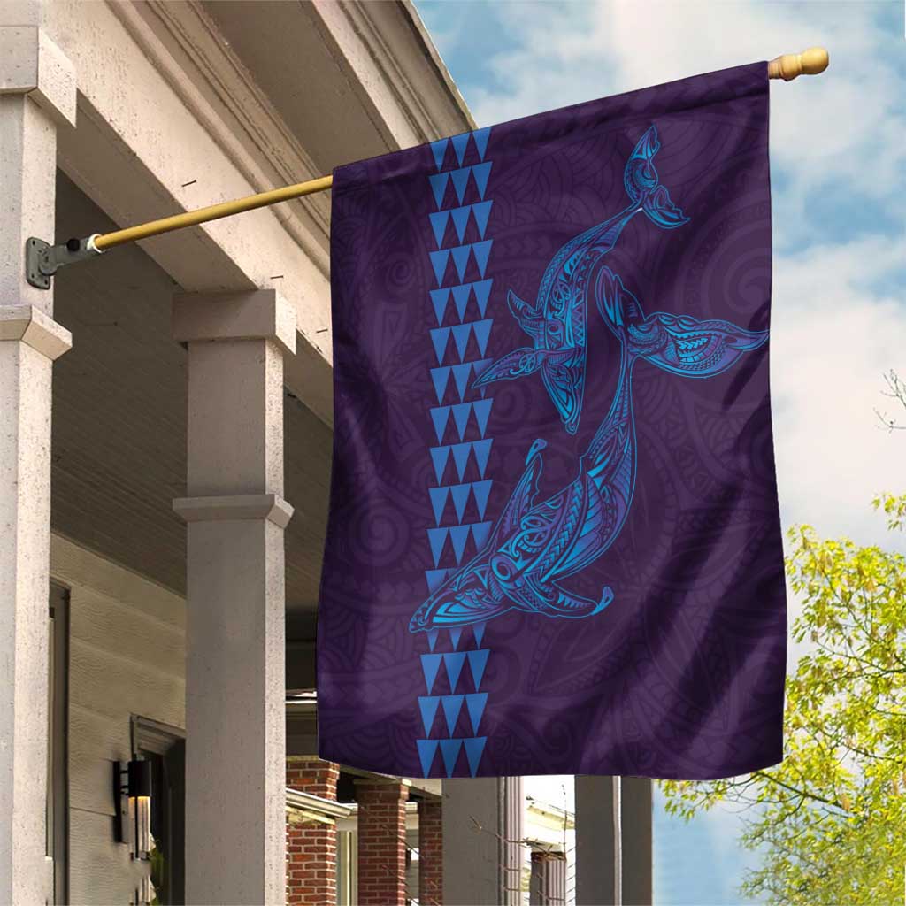 Aloha Hawaii Whale Kakau and Polynesian Tattoo Garden Flag Purple Color LT03 House Flag Purple - Polynesian Pride