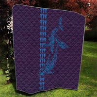 Aloha Hawaii Whale Kakau and Polynesian Tattoo Quilt Purple Color