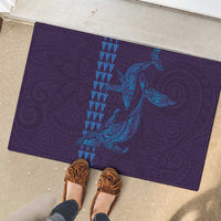 Aloha Hawaii Whale Kakau and Polynesian Tattoo Rubber Doormat Purple Color LT03 - Polynesian Pride