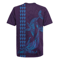 Aloha Hawaii Whale Kakau and Polynesian Tattoo Rugby Jersey Purple Color LT03 - Polynesian Pride