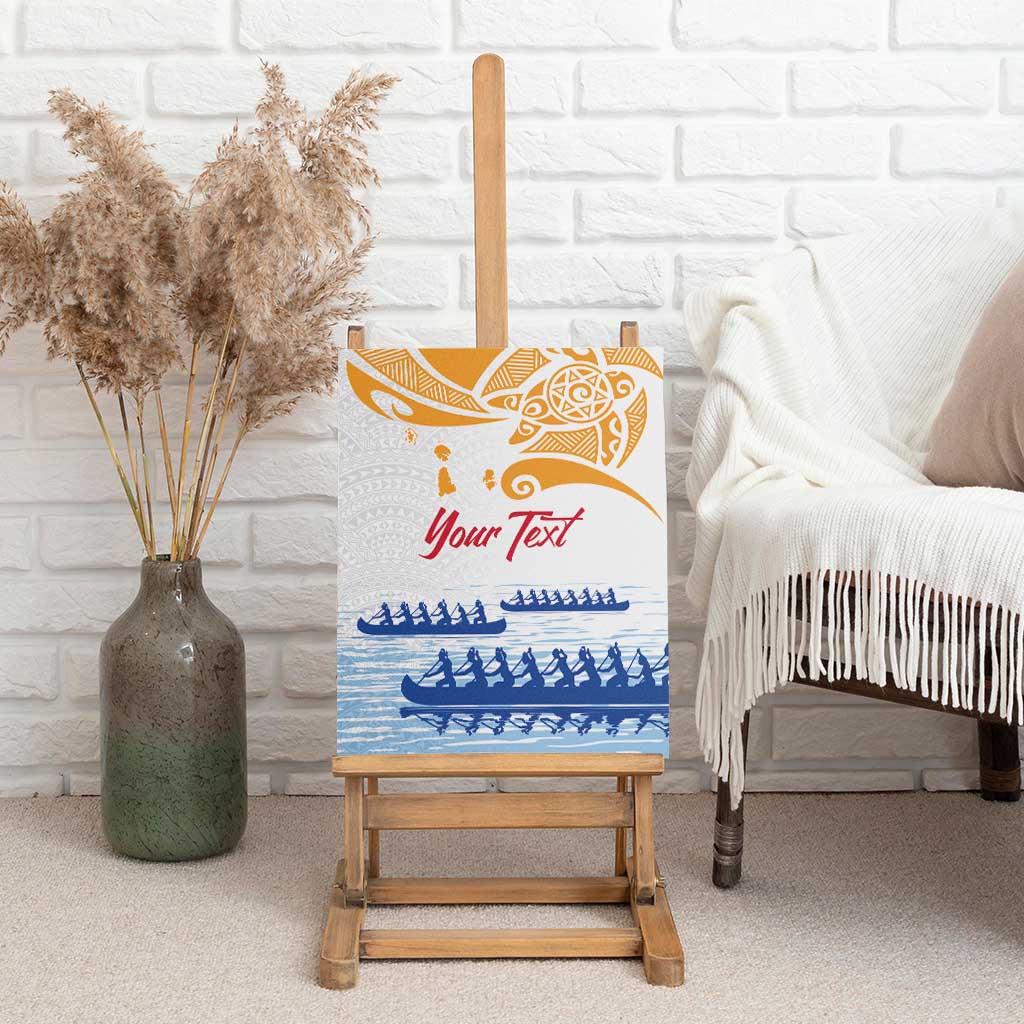 Personalised Hawaiki Nui Va'a French Polynesian Pattern Canvas Wall Art White Color LT03 - Polynesian Pride