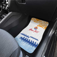 Personalised Hawaiki Nui Va'a French Polynesian Pattern Car Mats White Color LT03 - Polynesian Pride