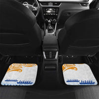 Personalised Hawaiki Nui Va'a French Polynesian Pattern Car Mats White Color LT03 Set 2pcs - Back White - Polynesian Pride