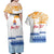 Personalised Hawaiki Nui Va'a French Polynesian Pattern Couples Matching Off Shoulder Maxi Dress and Hawaiian Shirt White Color