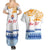 Personalised Hawaiki Nui Va'a French Polynesian Pattern Couples Matching Summer Maxi Dress and Hawaiian Shirt White Color