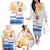 Personalised Hawaiki Nui Va'a French Polynesian Pattern Family Matching Off The Shoulder Long Sleeve Dress and Hawaiian Shirt White Color