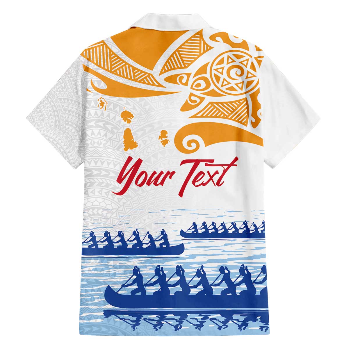 Personalised Hawaiki Nui Va'a French Polynesian Pattern Family Matching Off Shoulder Short Dress and Hawaiian Shirt White Color LT03 - Polynesian Pride