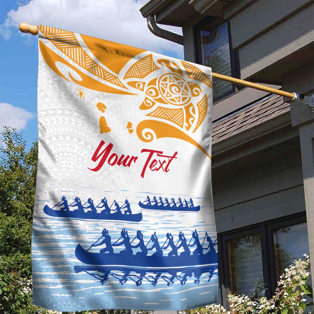 Personalised Hawaiki Nui Va'a French Polynesian Pattern Garden Flag White Color LT03 - Polynesian Pride