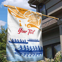 Personalised Hawaiki Nui Va'a French Polynesian Pattern Garden Flag White Color LT03 - Polynesian Pride
