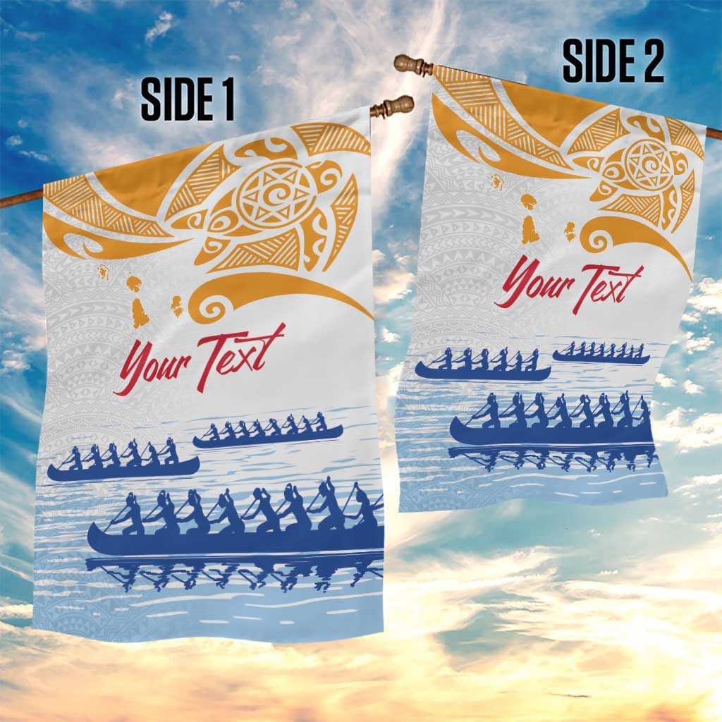 Personalised Hawaiki Nui Va'a French Polynesian Pattern Garden Flag White Color LT03 - Polynesian Pride