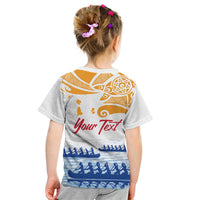 Personalised Hawaiki Nui Va'a French Polynesian Pattern Kid T Shirt White Color