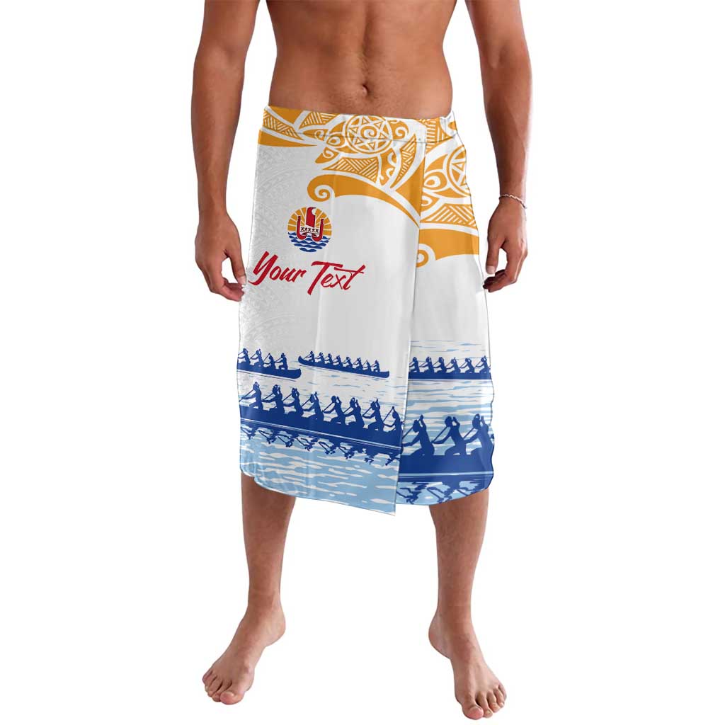 Personalised Hawaiki Nui Va'a French Polynesian Pattern Lavalava White Color LT03 White - Polynesian Pride