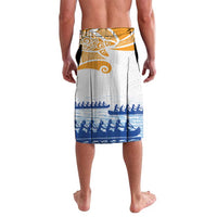 Personalised Hawaiki Nui Va'a French Polynesian Pattern Lavalava White Color LT03 - Polynesian Pride