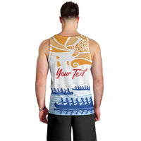 Personalised Hawaiki Nui Va'a French Polynesian Pattern Men Tank Top White Color LT03 - Polynesian Pride