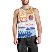 Personalised Hawaiki Nui Va'a French Polynesian Pattern Men Tank Top White Color LT03 - Polynesian Pride