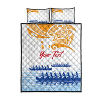 Personalised Hawaiki Nui Va'a French Polynesian Pattern Quilt Bed Set White Color LT03 - Polynesian Pride