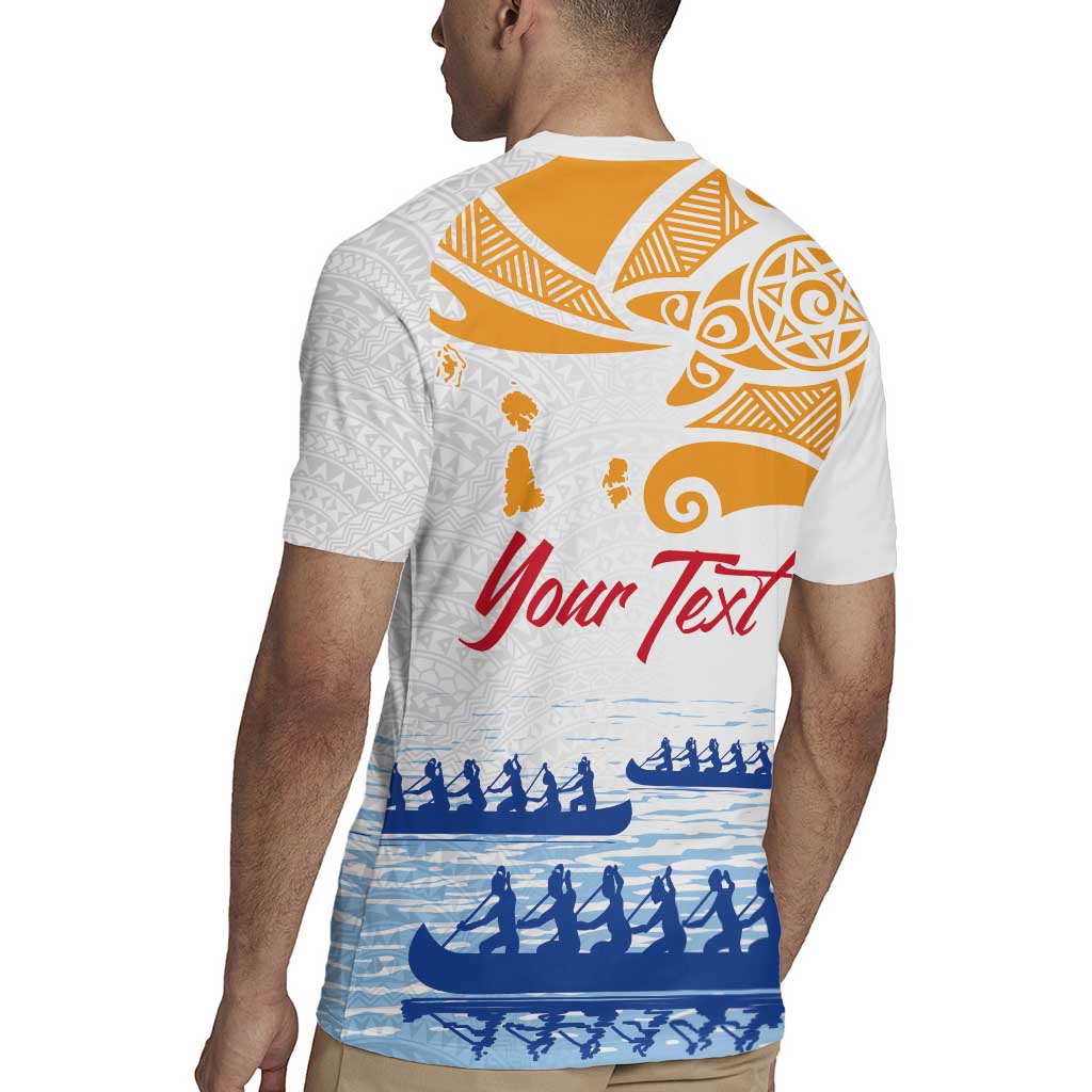 Personalised Hawaiki Nui Va'a French Polynesian Pattern Rugby Jersey White Color