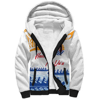 Personalised Hawaiki Nui Va'a French Polynesian Pattern Sherpa Hoodie White Color LT03 Unisex White - Polynesian Pride