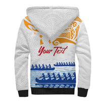 Personalised Hawaiki Nui Va'a French Polynesian Pattern Sherpa Hoodie White Color LT03 - Polynesian Pride
