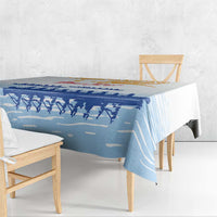 Personalised Hawaiki Nui Va'a French Polynesian Pattern Tablecloth White Color LT03 - Polynesian Pride