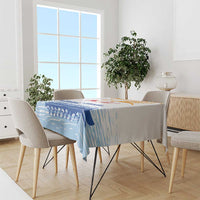 Personalised Hawaiki Nui Va'a French Polynesian Pattern Tablecloth White Color LT03 - Polynesian Pride