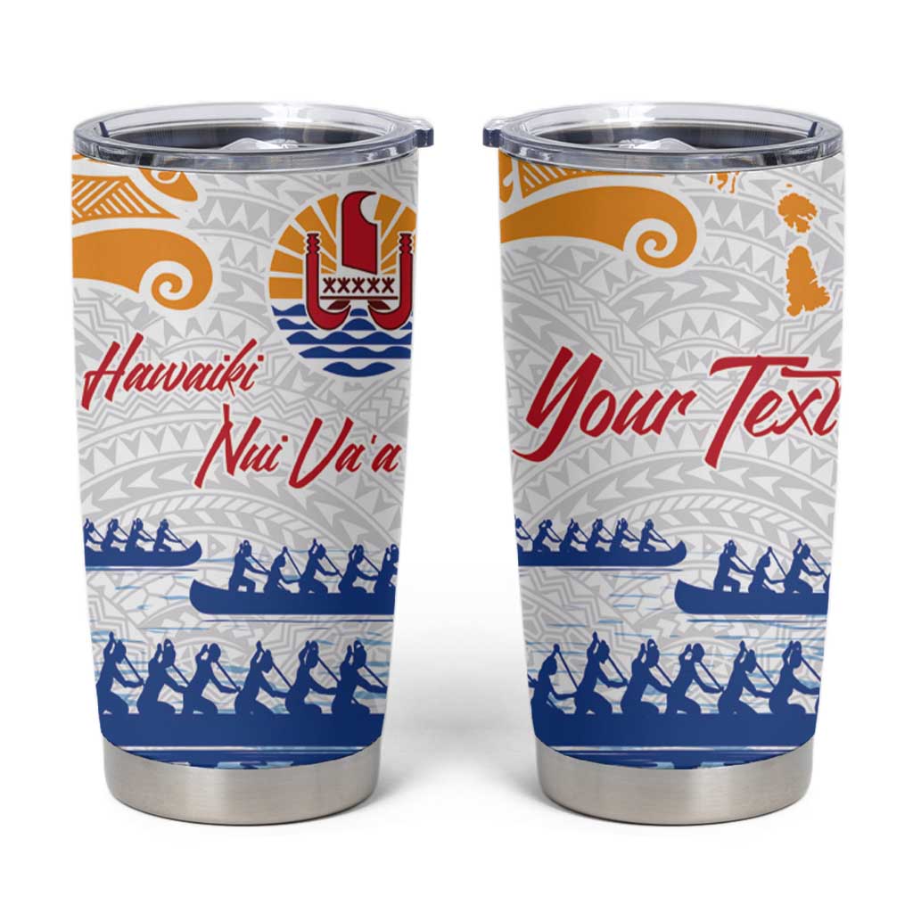 Personalised Hawaiki Nui Va'a French Polynesian Pattern Tumbler Cup White Color LT03 White - Polynesian Pride