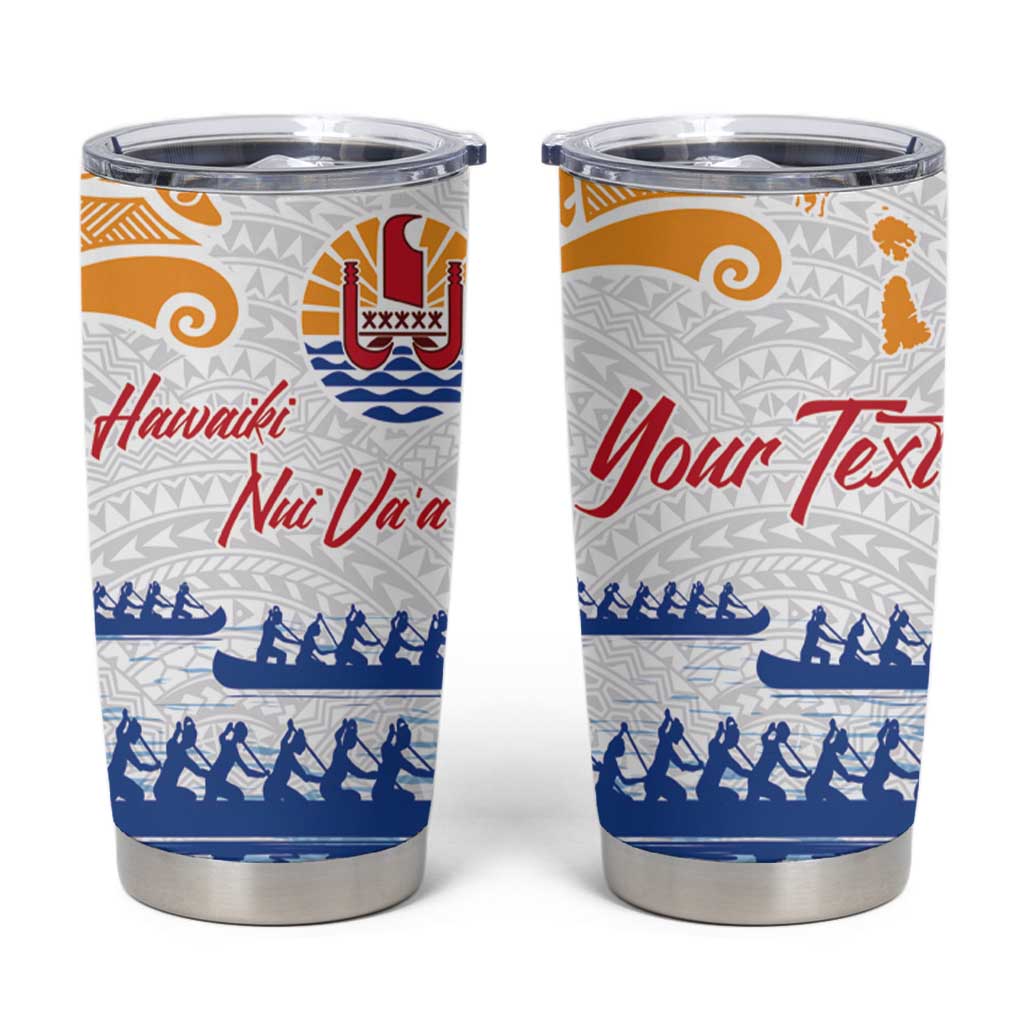 Personalised Hawaiki Nui Va'a French Polynesian Pattern Tumbler Cup White Color