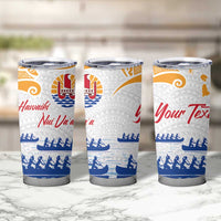 Personalised Hawaiki Nui Va'a French Polynesian Pattern Tumbler Cup White Color LT03 - Polynesian Pride