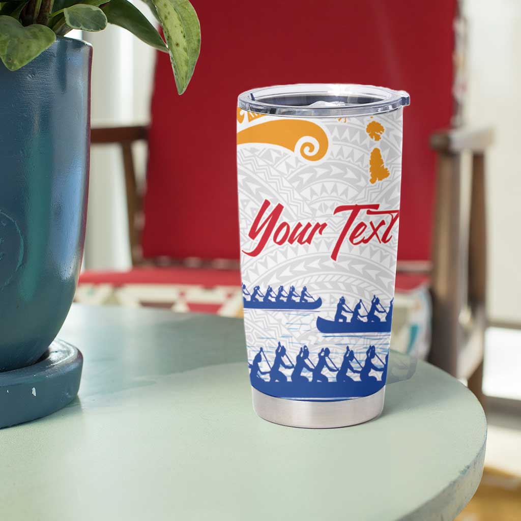 Personalised Hawaiki Nui Va'a French Polynesian Pattern Tumbler Cup White Color LT03 - Polynesian Pride