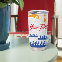Personalised Hawaiki Nui Va'a French Polynesian Pattern Tumbler Cup White Color LT03 - Polynesian Pride