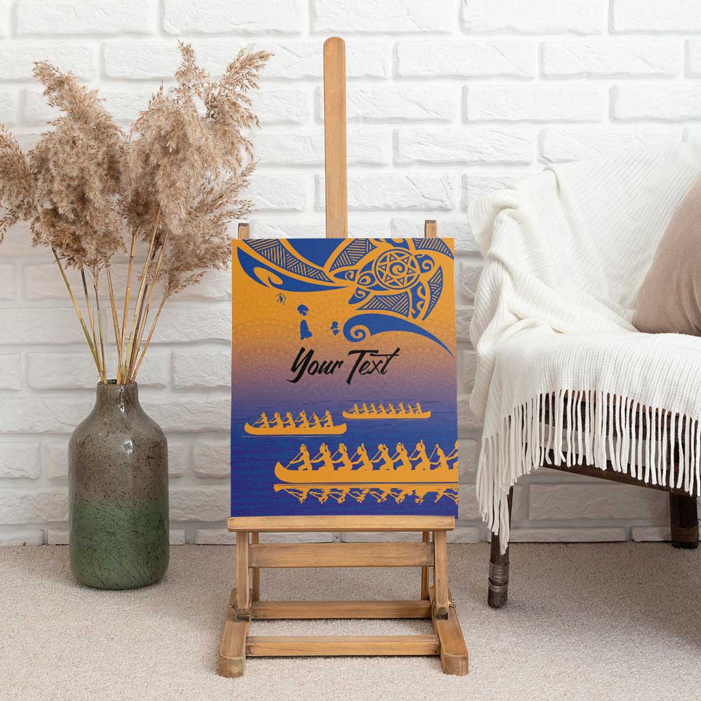 Personalised Hawaiki Nui Va'a French Polynesian Pattern Canvas Wall Art Sunset Color LT03 - Polynesian Pride