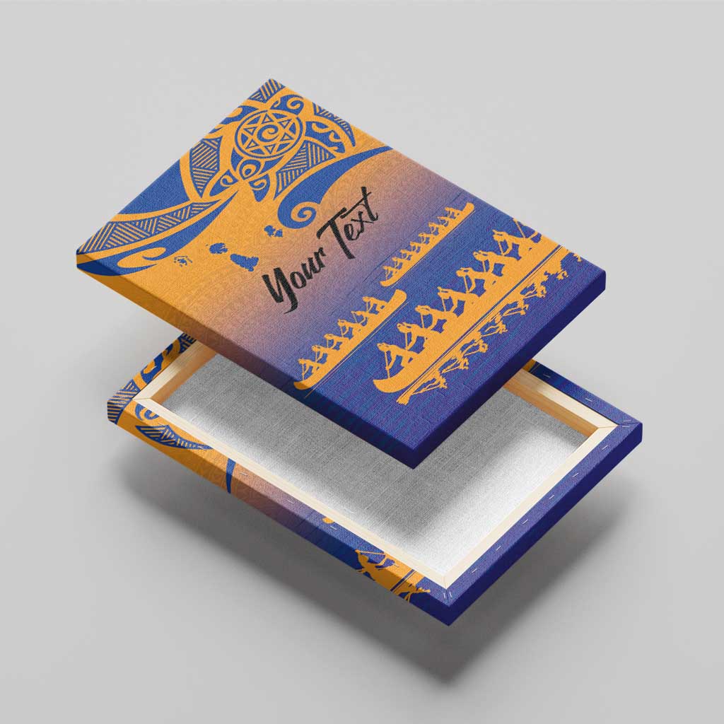 Personalised Hawaiki Nui Va'a French Polynesian Pattern Canvas Wall Art Sunset Color LT03 - Polynesian Pride