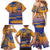 Personalised Hawaiki Nui Va'a French Polynesian Pattern Family Matching Mermaid Dress and Hawaiian Shirt Sunset Color