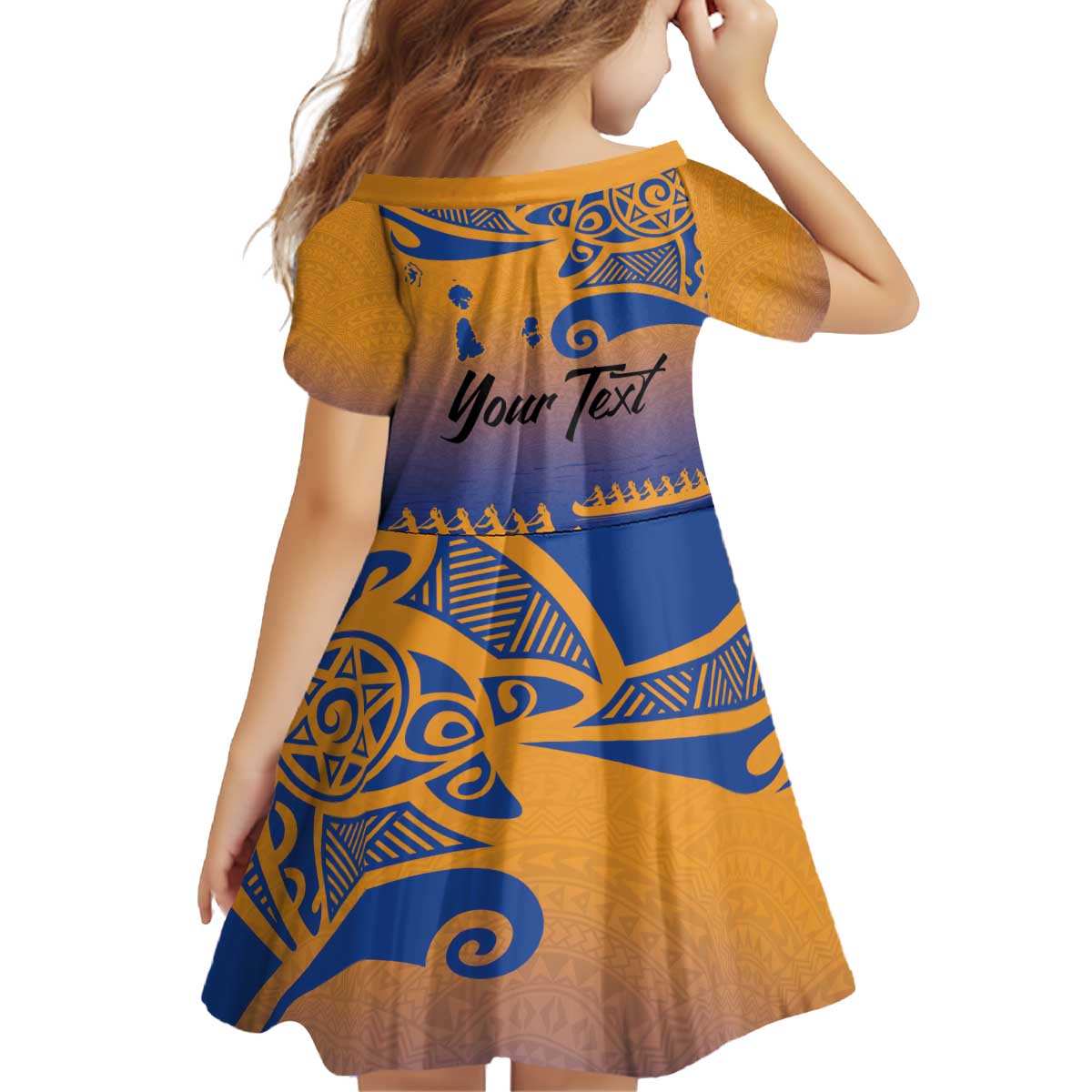 Personalised Hawaiki Nui Va'a French Polynesian Pattern Family Matching Puletasi and Hawaiian Shirt Sunset Color LT03 - Polynesian Pride